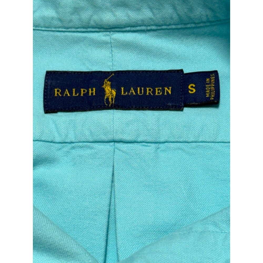 * SOLD * Ralph Lauren Mens Size S Light Blue Long Sleeve Oxford Shirt Pink Pony - Picture 2 of 7